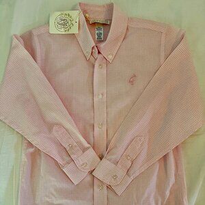 NWT TBBC Dean's List Dress Shirt - Pink Windowpane - size 8
